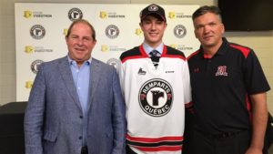 Andrew Coxhead at the presser announcing his signing to the Remparts (Quebec Remparts photo)