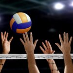 Volleyball,Spike,Hand,Block,Over,The,Net