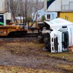 truck on its side wide