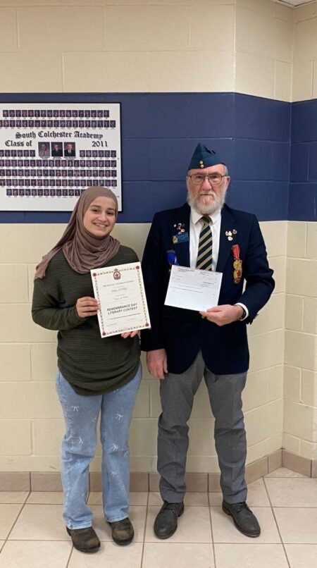 SCA student places nationally in Legion Remembrance Week contest